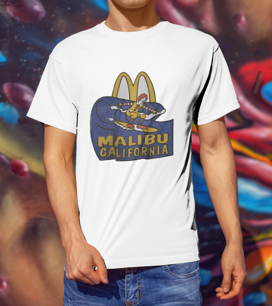 Malibu California Rare Ronald McDonald Surfing McDonald's Golden Arches T-Shirt