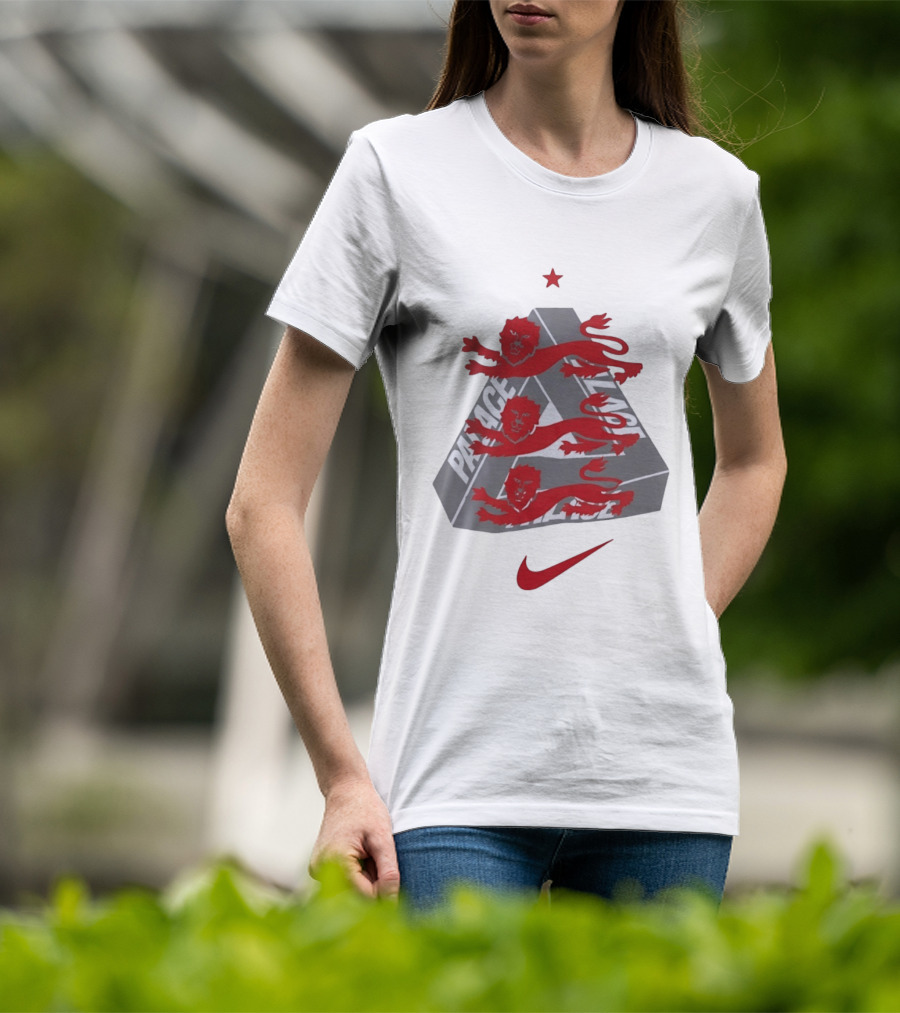 Palace Nike Collaboration With England National Football Team Lions T-Shirt