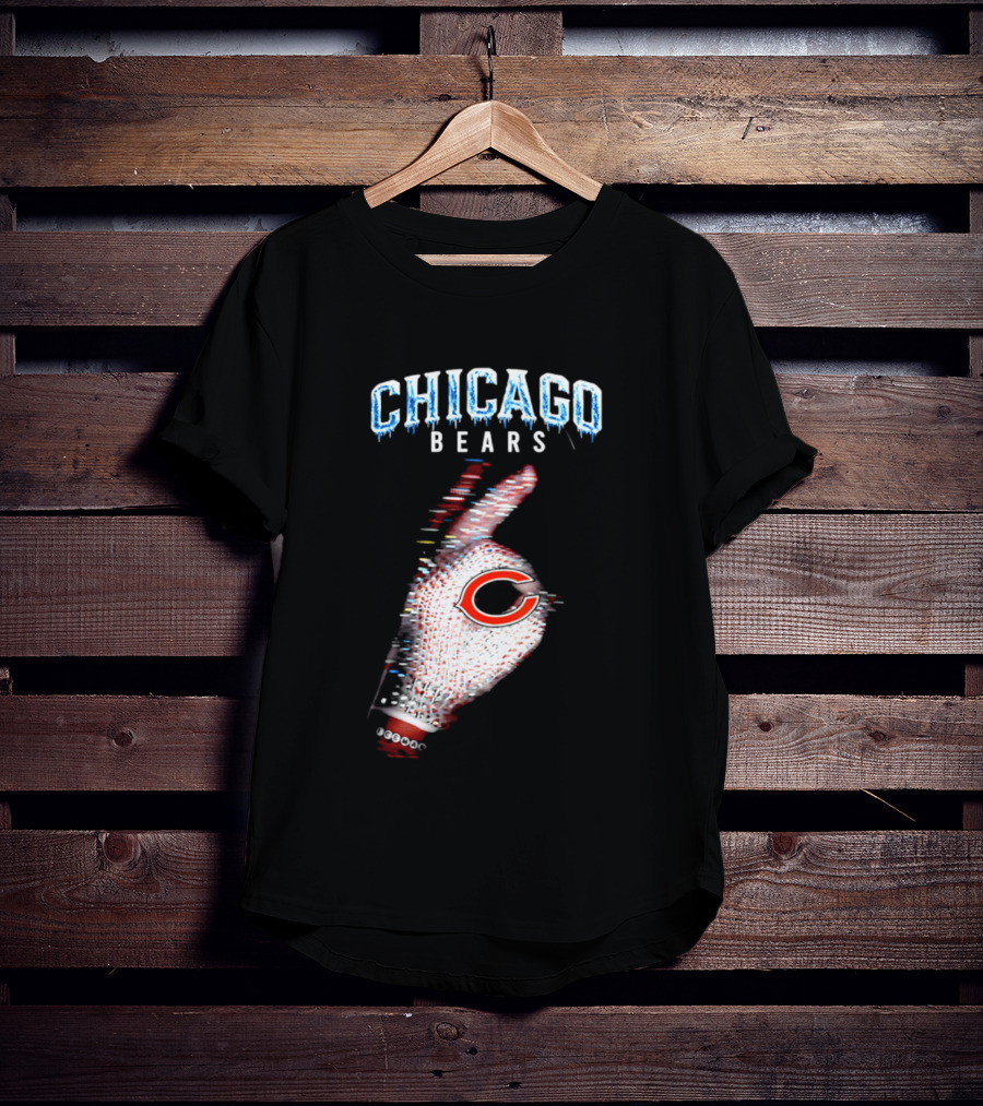 Chicago Bears Iceman 2026 Glitch Effect Football T-Shirt