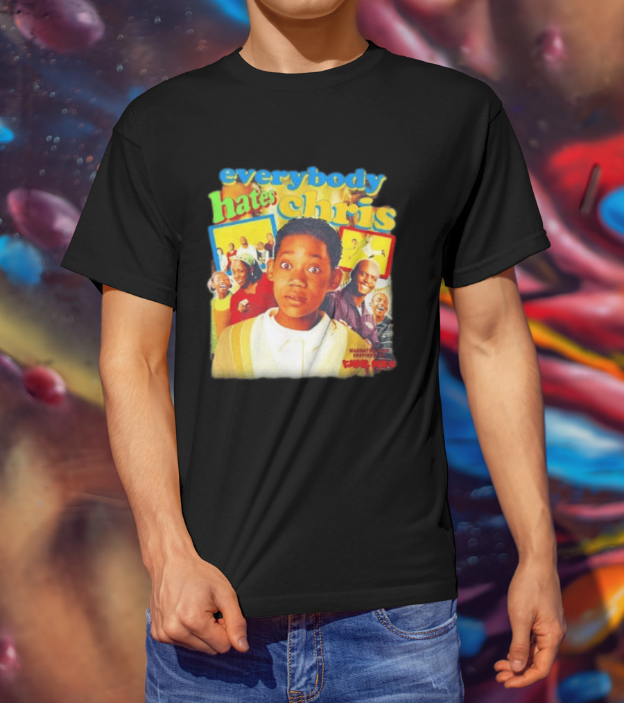 Everybody Hates Chris Show Characters Collage Colorful T-Shirt