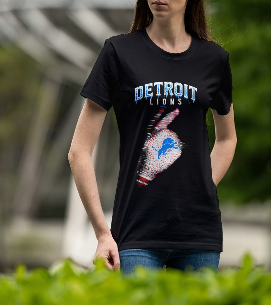 Detroit Lions Iceman 2026 Football Glove Fan T-Shirt