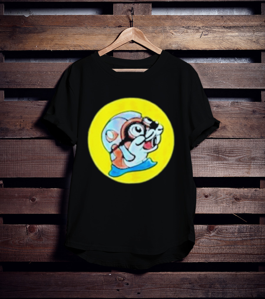 Gloopy Industries The Aquabeaver Cartoon Style Helmet And Water Circle T-Shirt