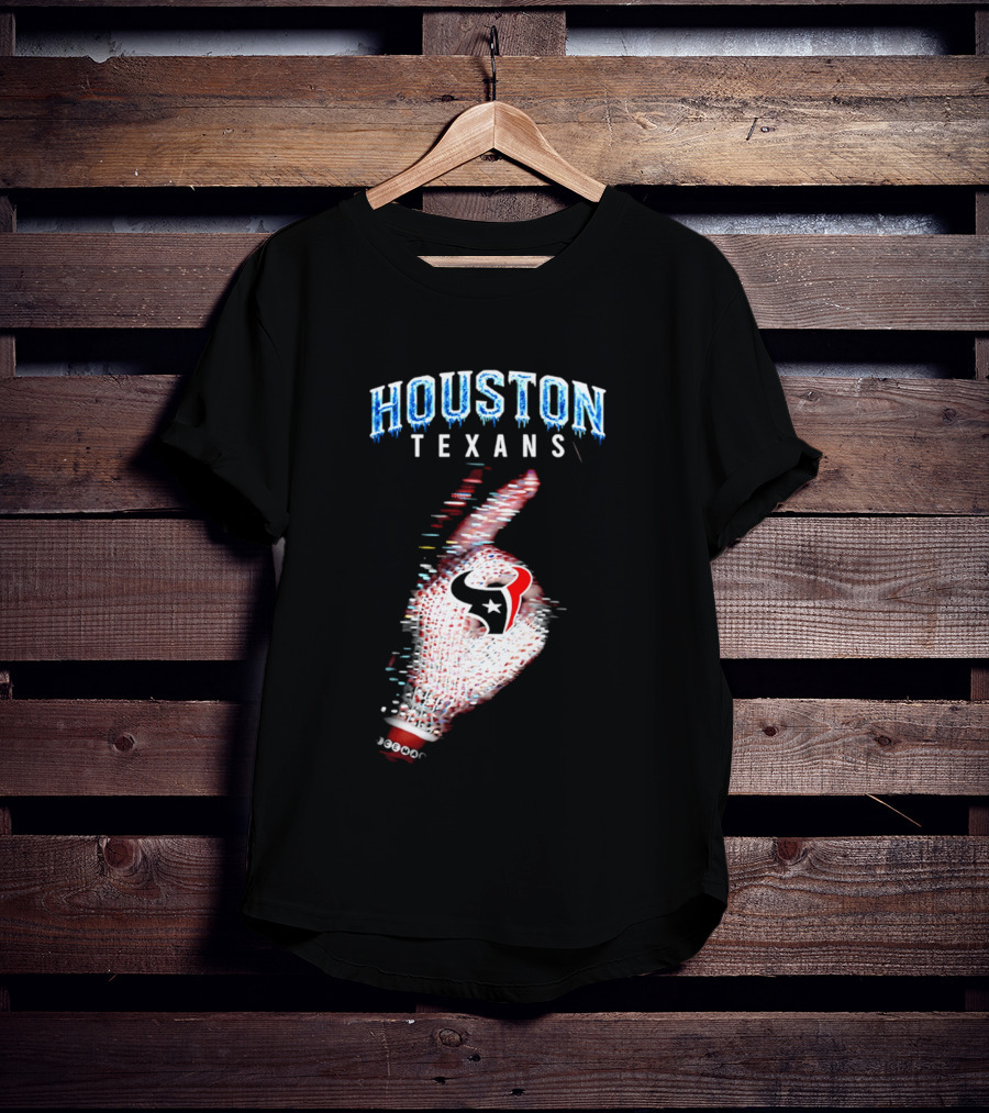 Houston Texans Iceman 2026 Glitch Hand T-Shirt