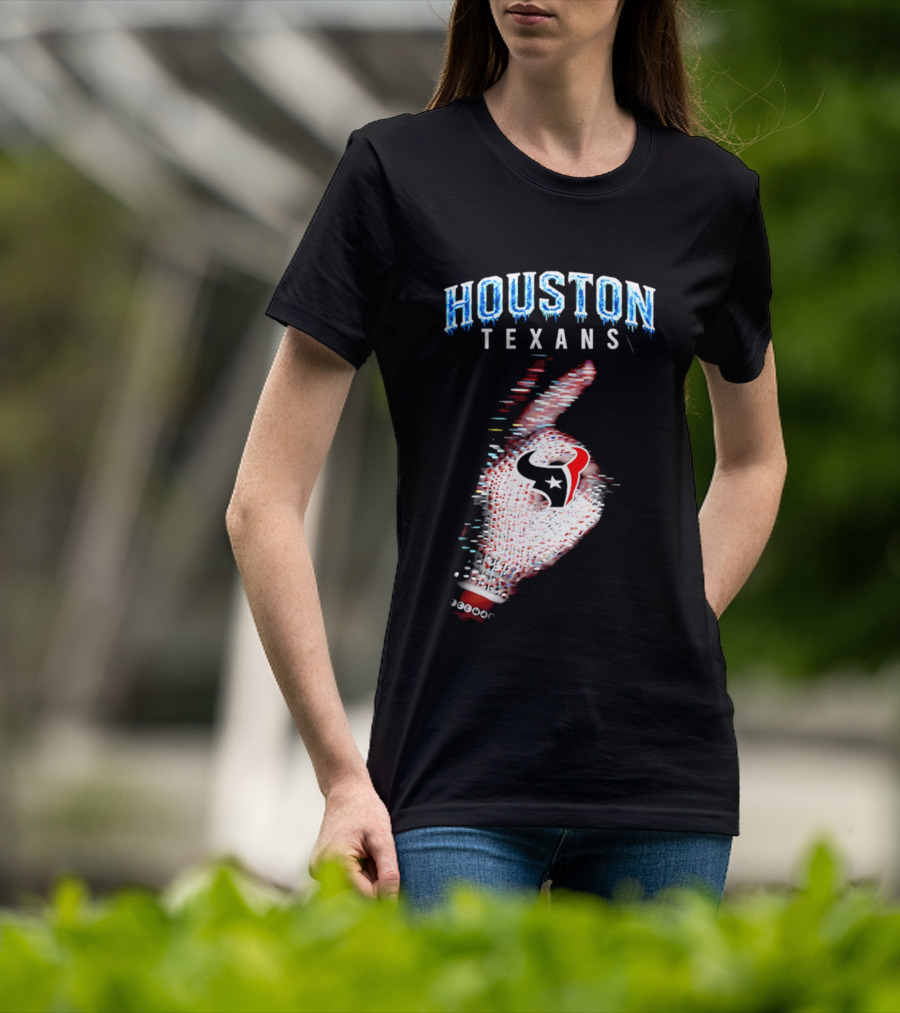 Houston Texans Iceman 2026 Glitch Hand T-Shirt