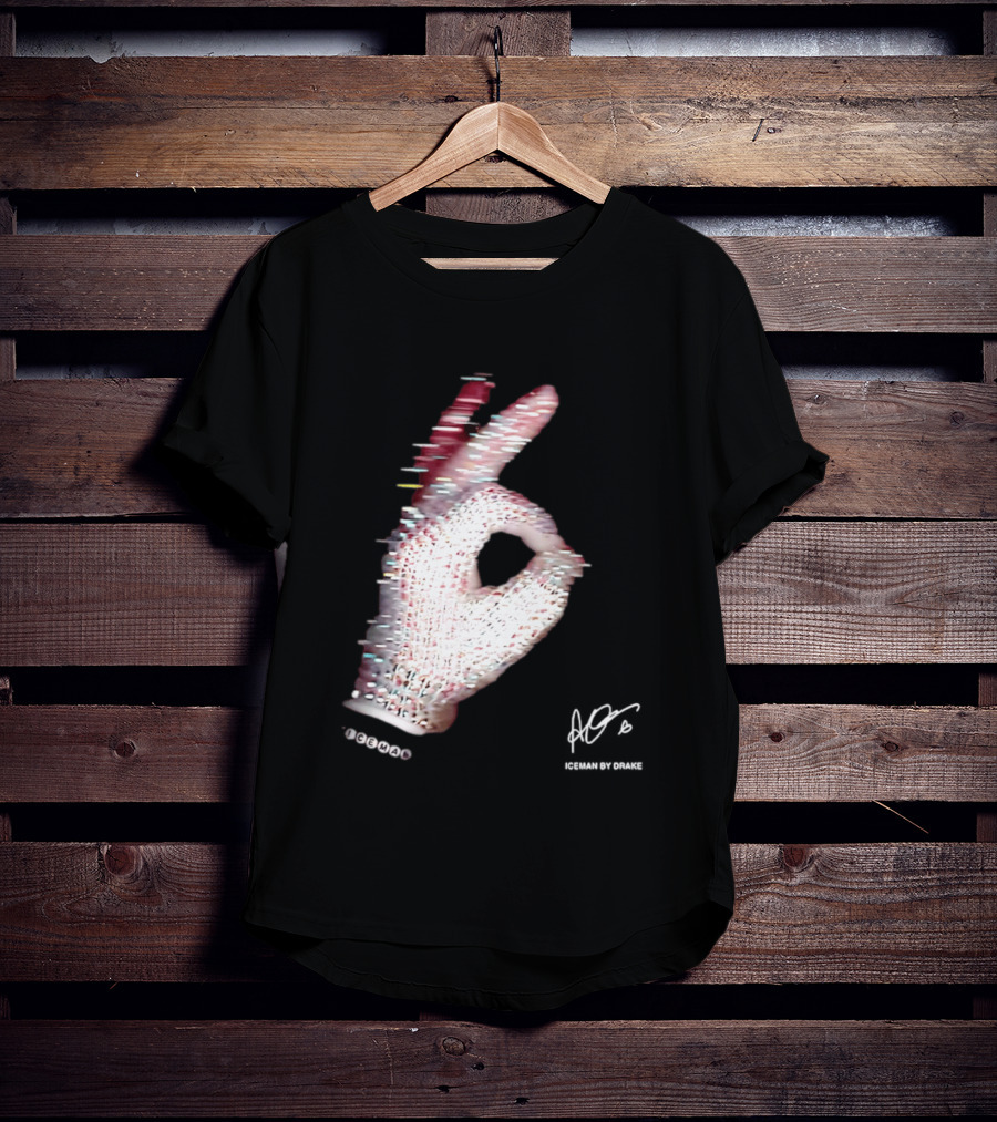 Iceman Hand Gesture By Drake Sign With Rhinestones T-Shirt