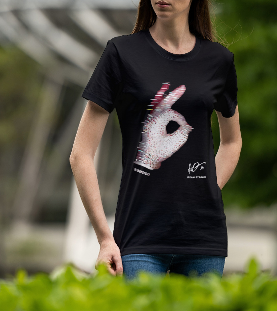 Iceman Hand Gesture By Drake Sign With Rhinestones T-Shirt