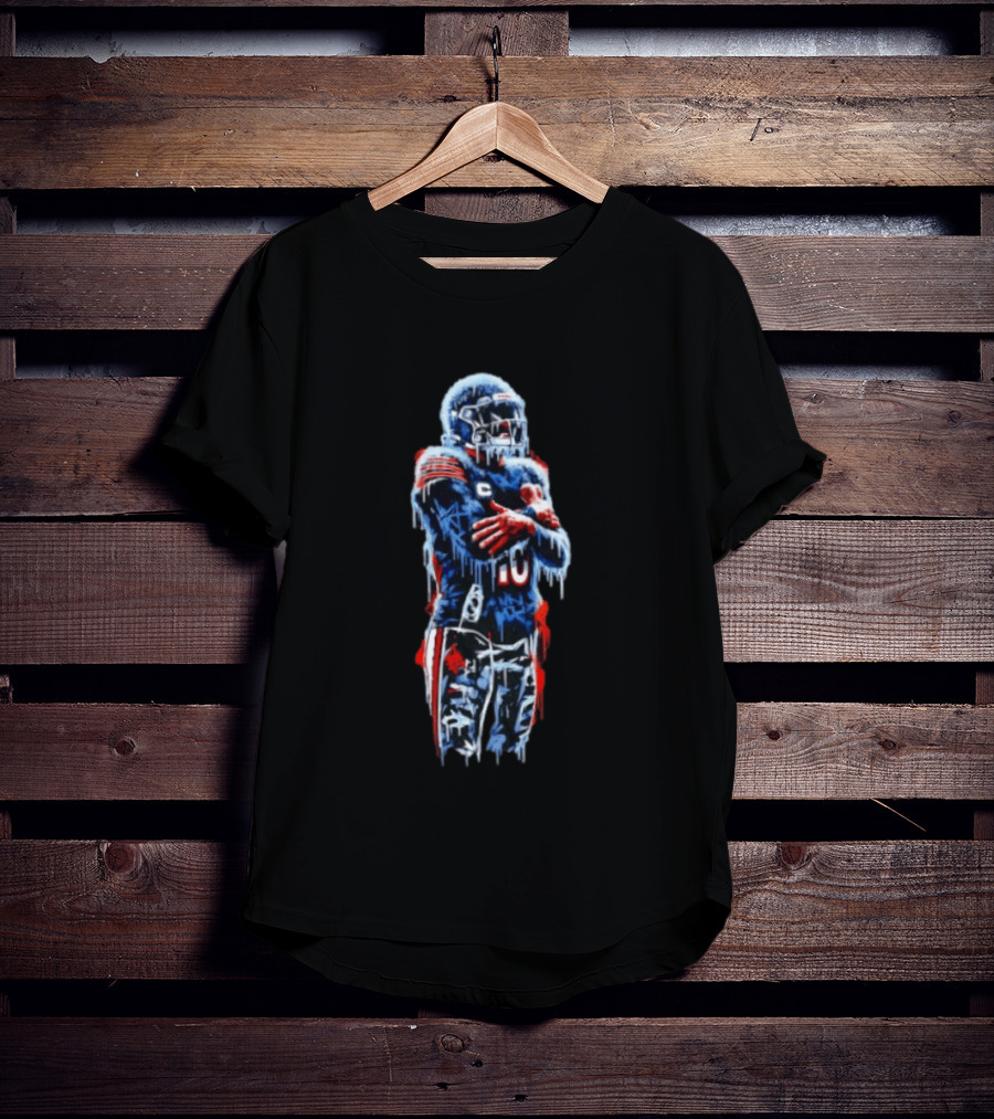 Iceman Chicago Bears Quarterback Caleb Williams Frozen Football T-Shirt