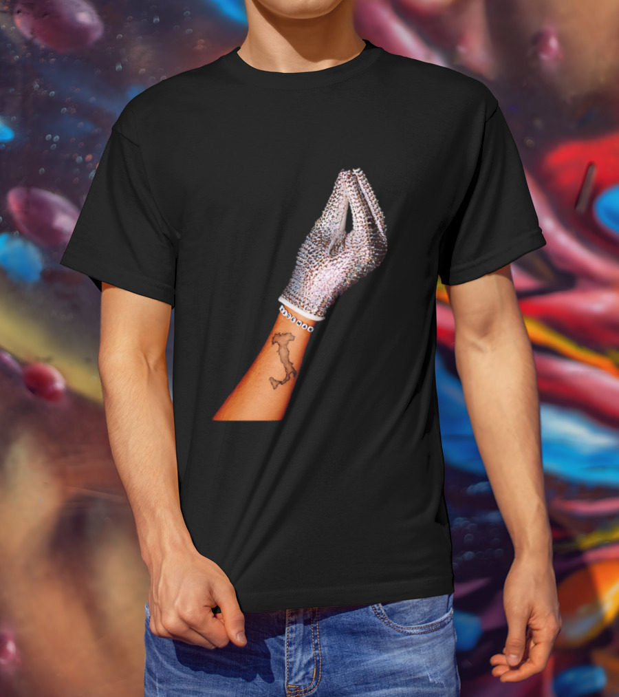 Mademan Italia Drake IceMan Glitter Glove Tattoo T-Shirt