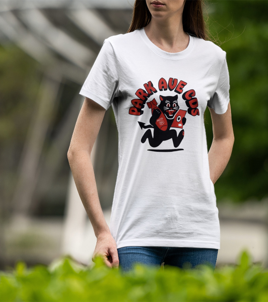 Park Ave CDS Black Cat Holding CD And Bomb T-Shirt