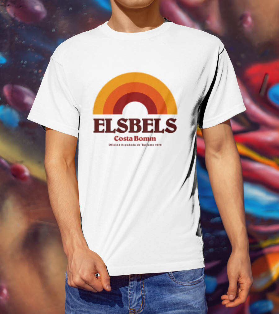 Elsbels Costa Bomm Oficina Española De Turismo 1978 Retro Rainbow T-Shirt
