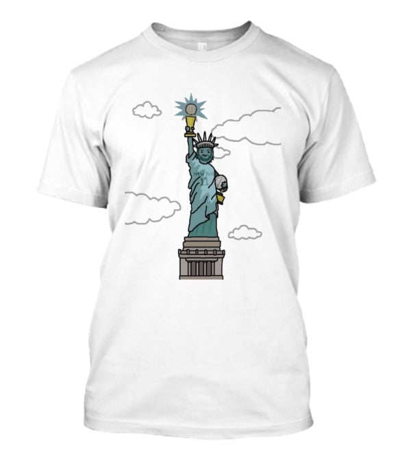 Jalen Brunson Liberty MVP New York 11 Statue Holding Basketball Trophy T-Shirt