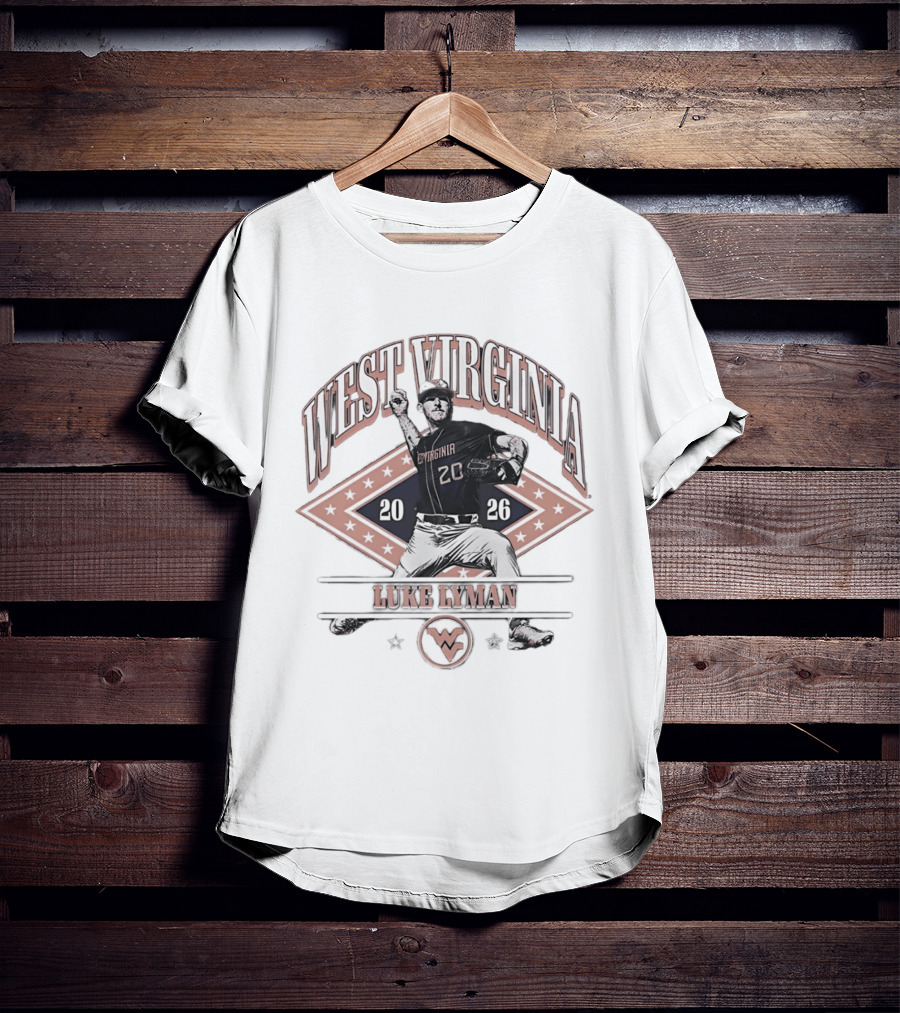 West Virginia Mountaineers Luke Lyman 2026 Baseball Player 20 T-Shirt