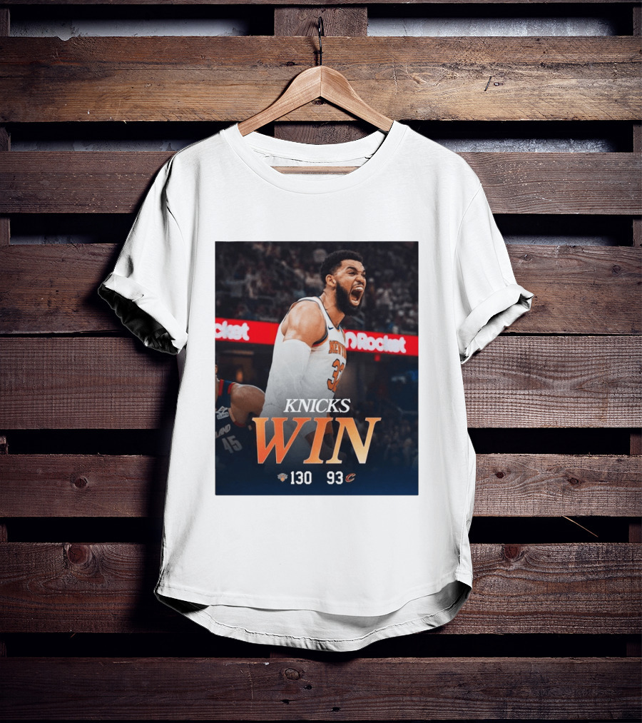 Knicks Win 130 93 Celebration Victory Over Cleveland Playoffs Sweep T-Shirt
