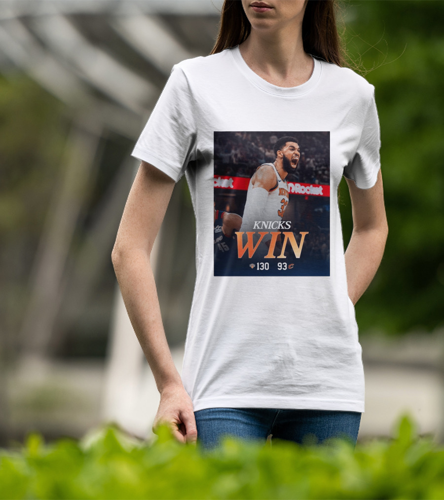 Knicks Win 130 93 Celebration Victory Over Cleveland Playoffs Sweep T-Shirt