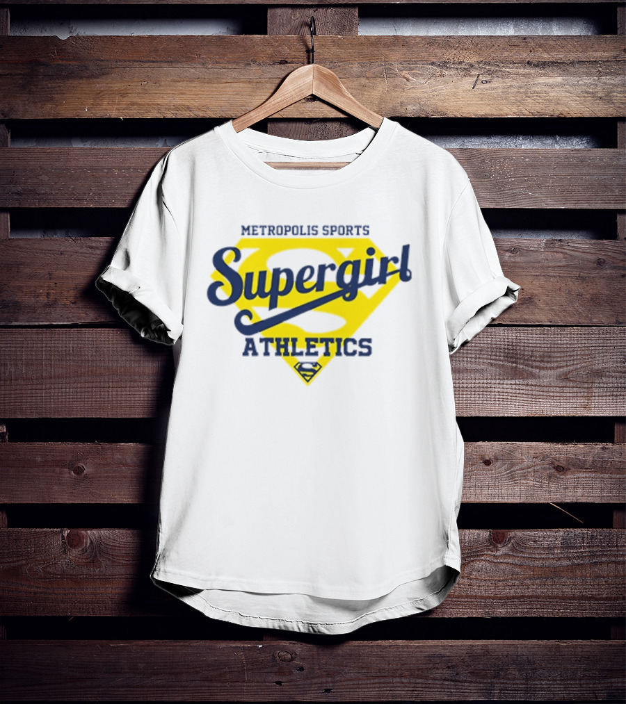 Supergirl Athletics Metropolis Sports Iconic Yellow Shield T-Shirt