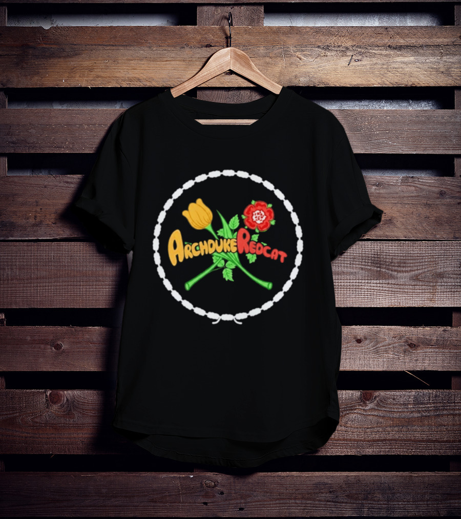 Archduke Redcat Yellow Tulip Red Rose T-Shirt