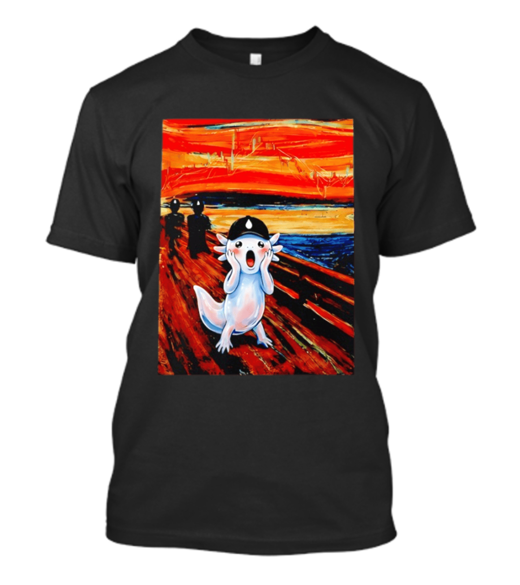 Axolotl Liquid The Scream Parody Painting Munch T-Shirt