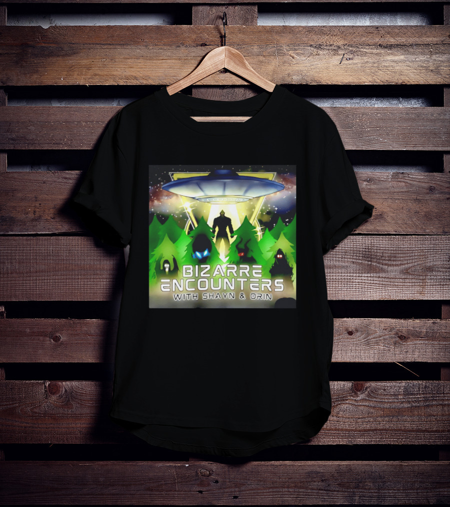 Bizarre Encounters UFO With Shayn And Orin Mysterious Forest Lights Alien Adventure T-Shirt