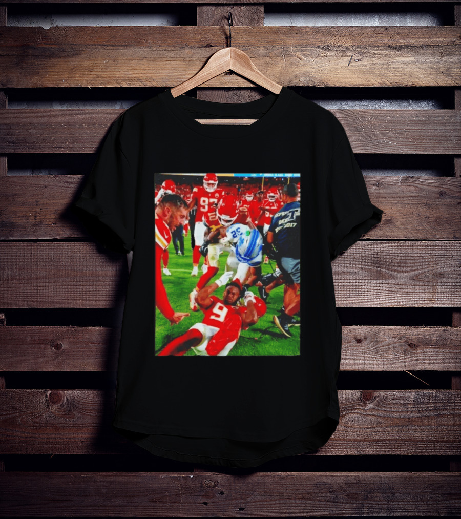 Brian Branch Collision JuJu Smith Schuster Lions Chiefs Football Action T-Shirt