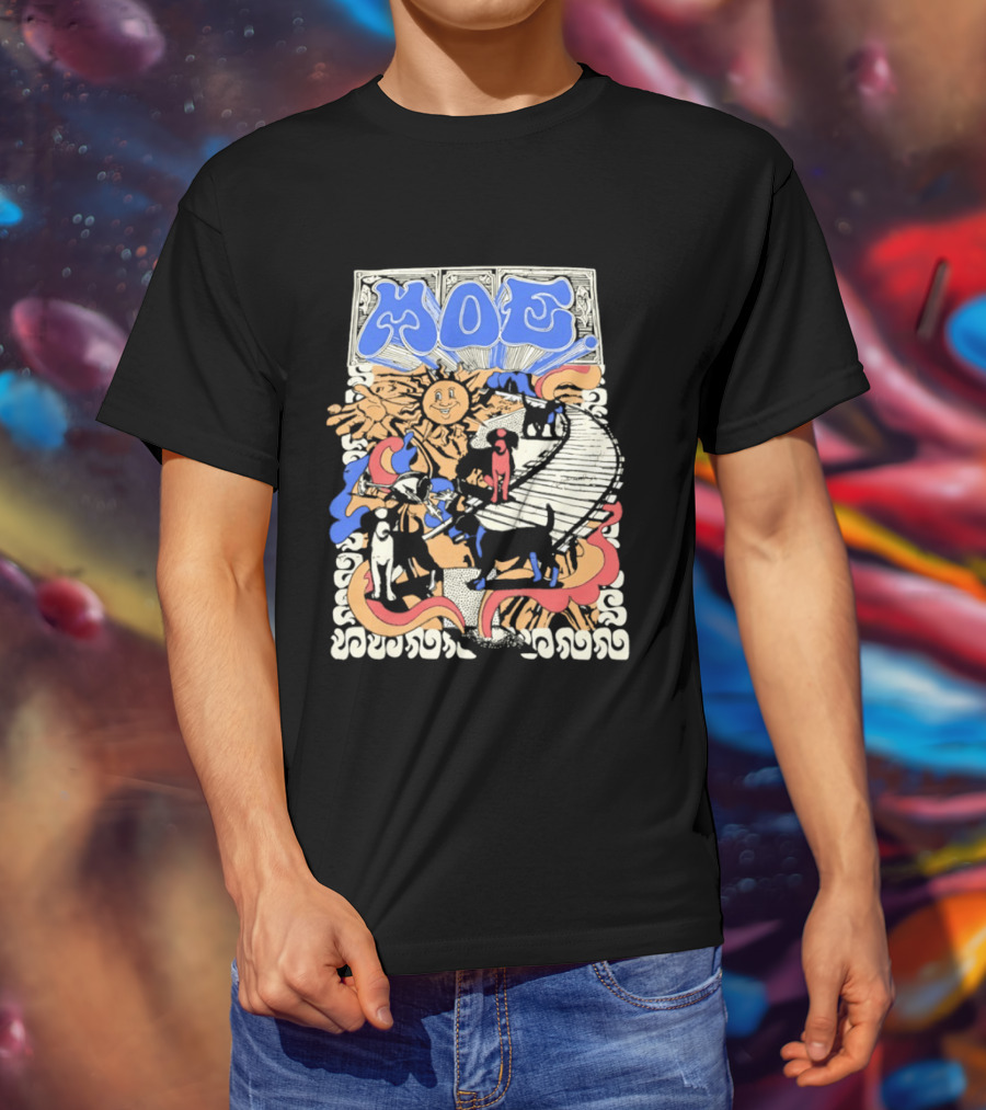 MOE Colorful Sun And Figures Pathway T-Shirt