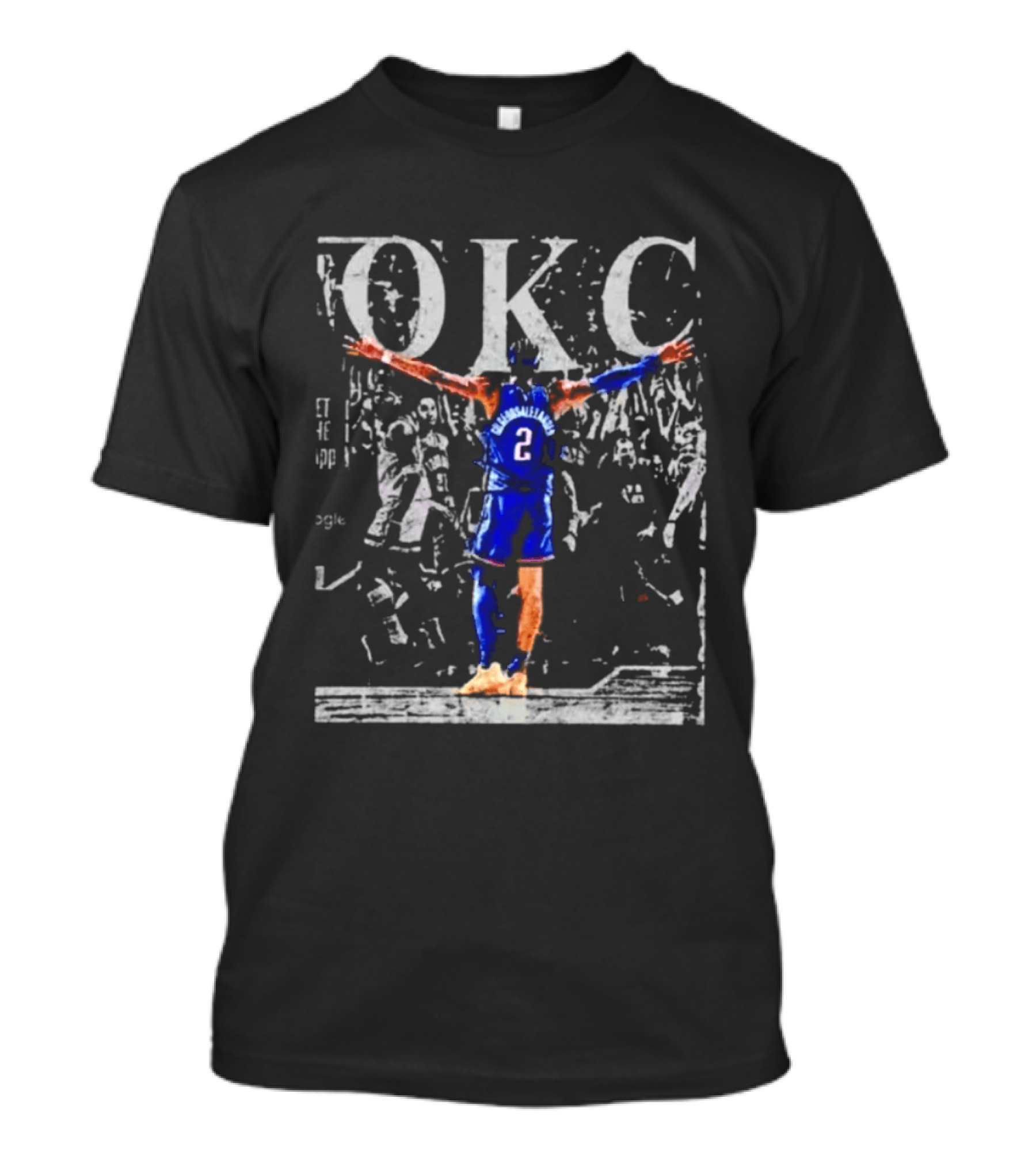OKC Victory Pose Thunder Number 2 T-Shirt