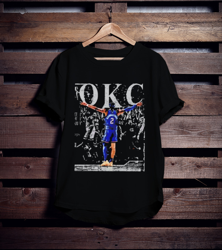 OKC Victory Pose Thunder Number 2 T-Shirt