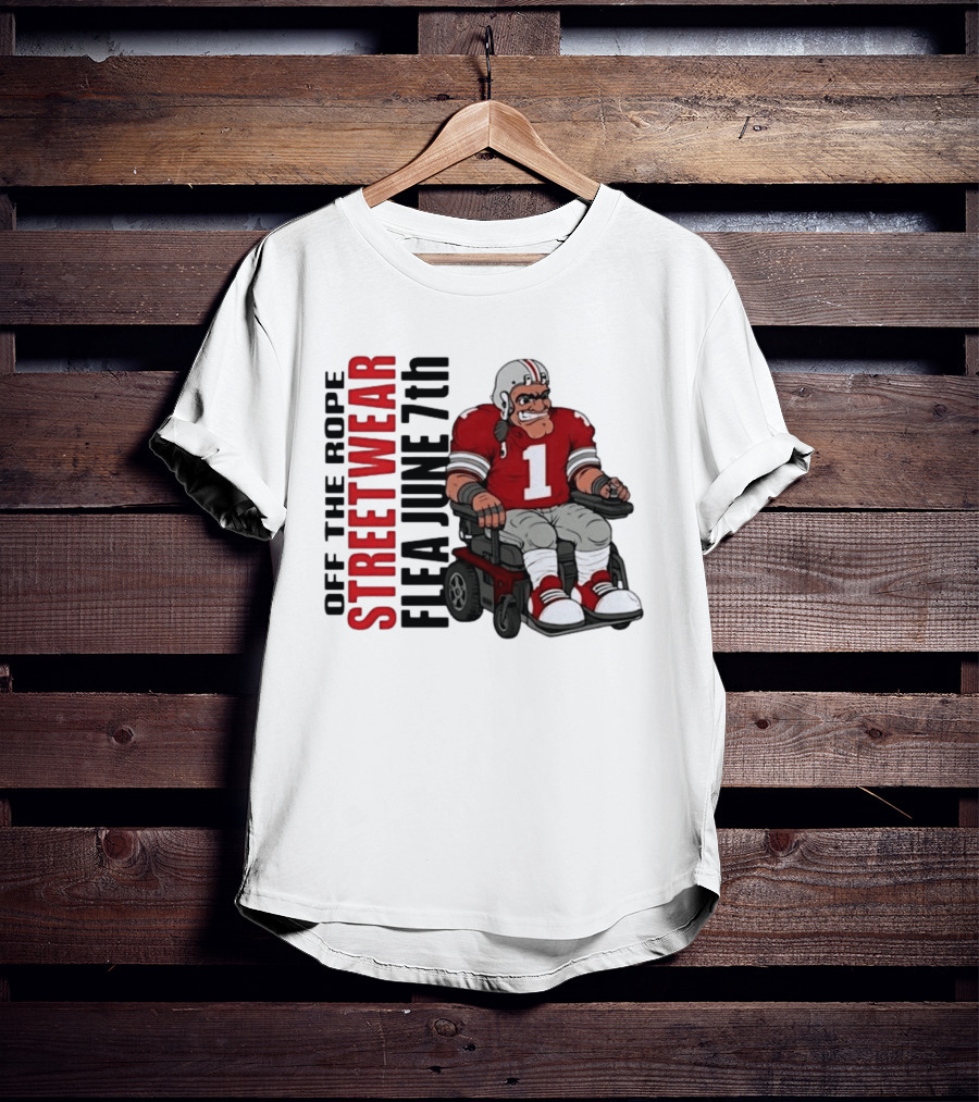 Off The Rope Streetwear Flea June 7th Football Player Wheelchair T-Shirt