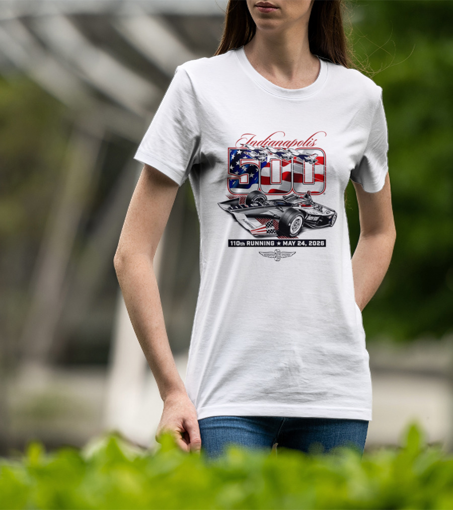 Indianapolis 500 IndyCar 110th Running May 24 2026 American Flag Racing T-Shirt