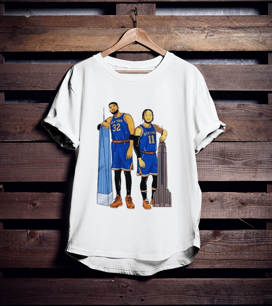 New York Knicks Jalen Brunson Karl Anthony Towns Skyline T-Shirt