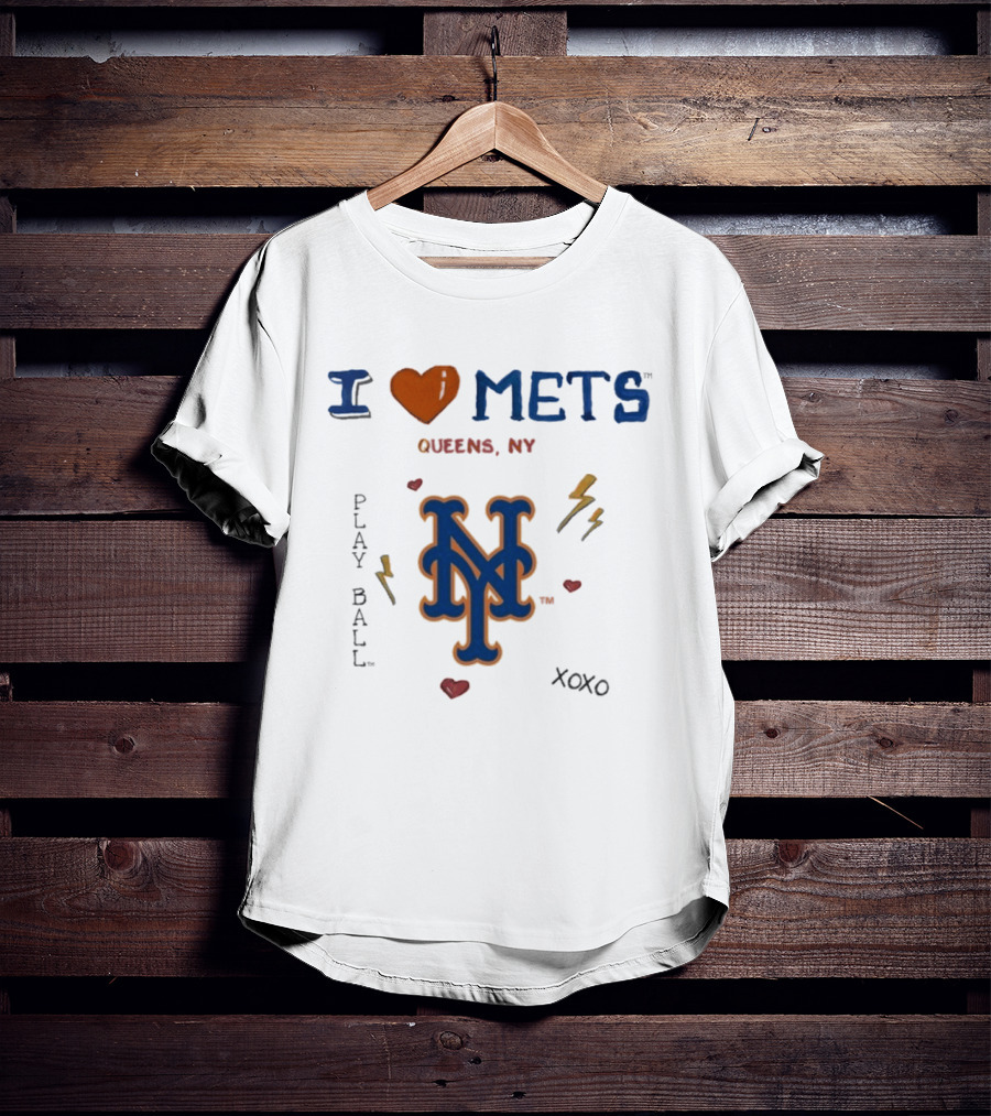 I Heart New York Mets Queens NY Tiny Turnip Toddler Play Ball XOXO T-Shirt