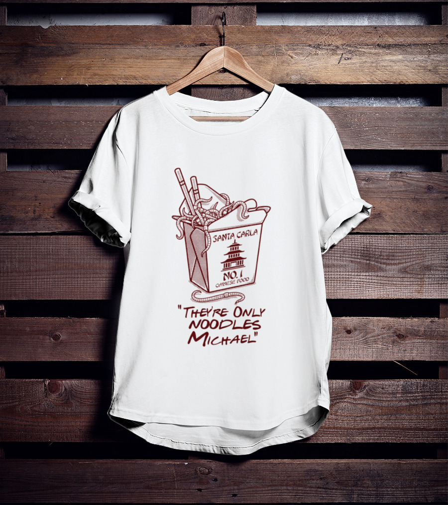 Santa Carla No 1 Chinese Food They're Only Noodles Michael Pagoda Box T-Shirt