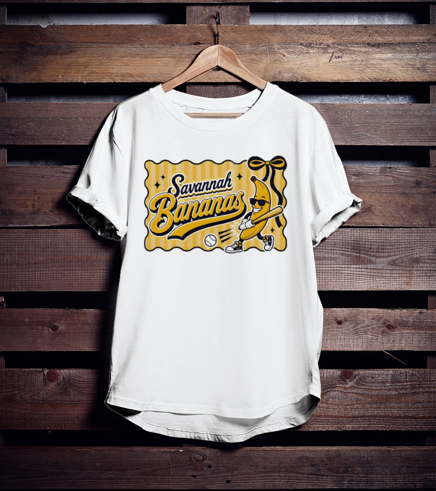 Savannah Bananas Baseball Team Cartoon Character Batting Savannah Georgia 2026 T-Shirt