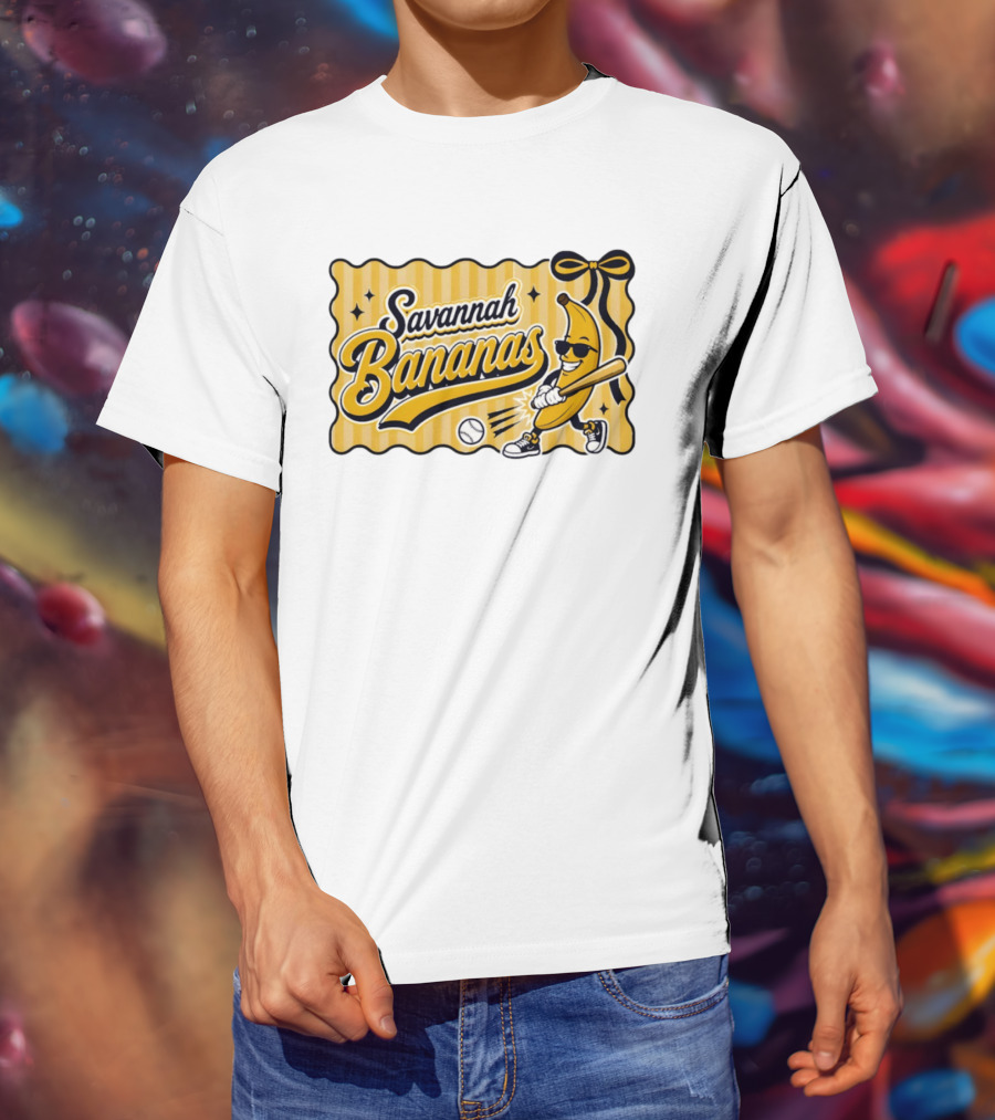 Savannah Bananas Baseball Team Cartoon Character Batting Savannah Georgia 2026 T-Shirt