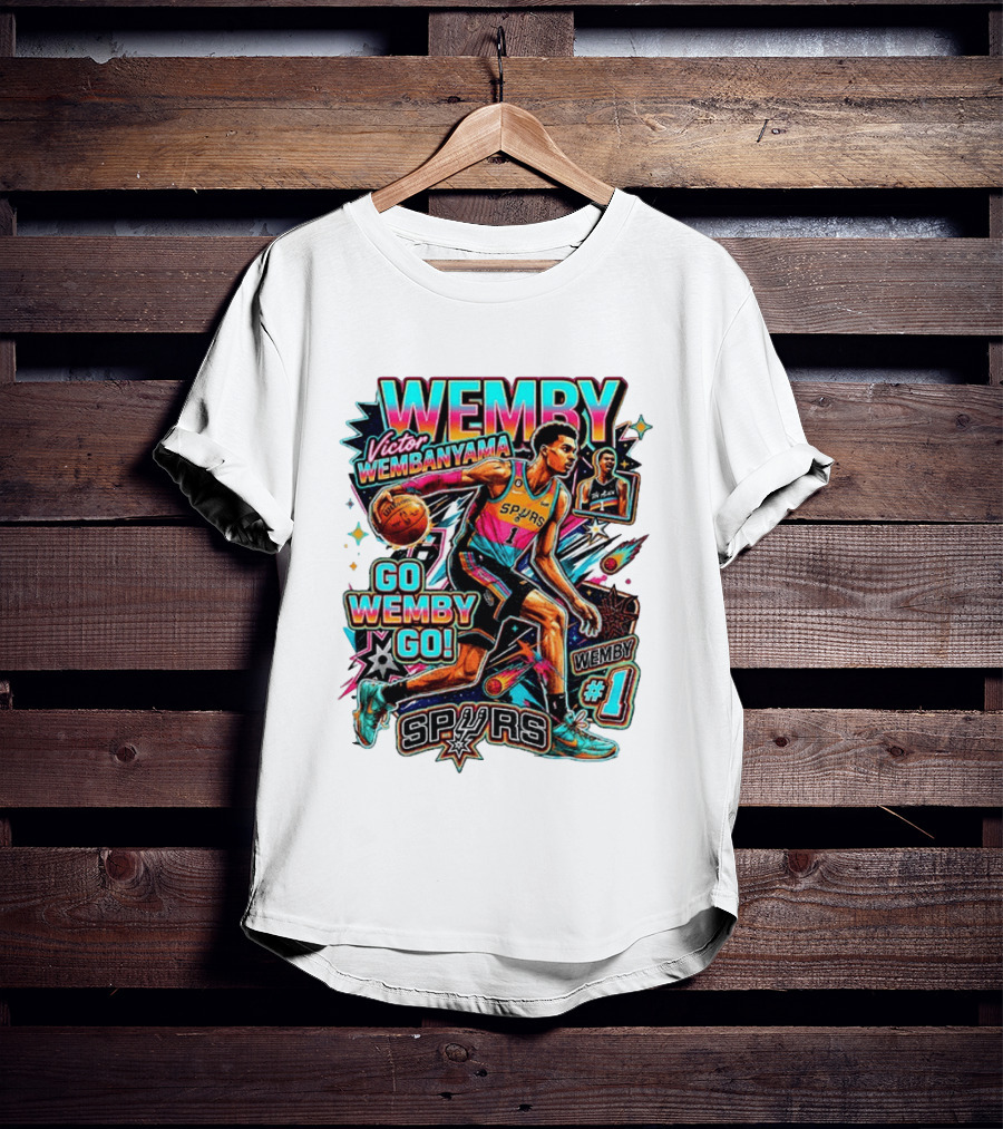 Victor Wembanyama Spurs Wemby Number 1 Go Wemby Go Basketball 2026 T-Shirt