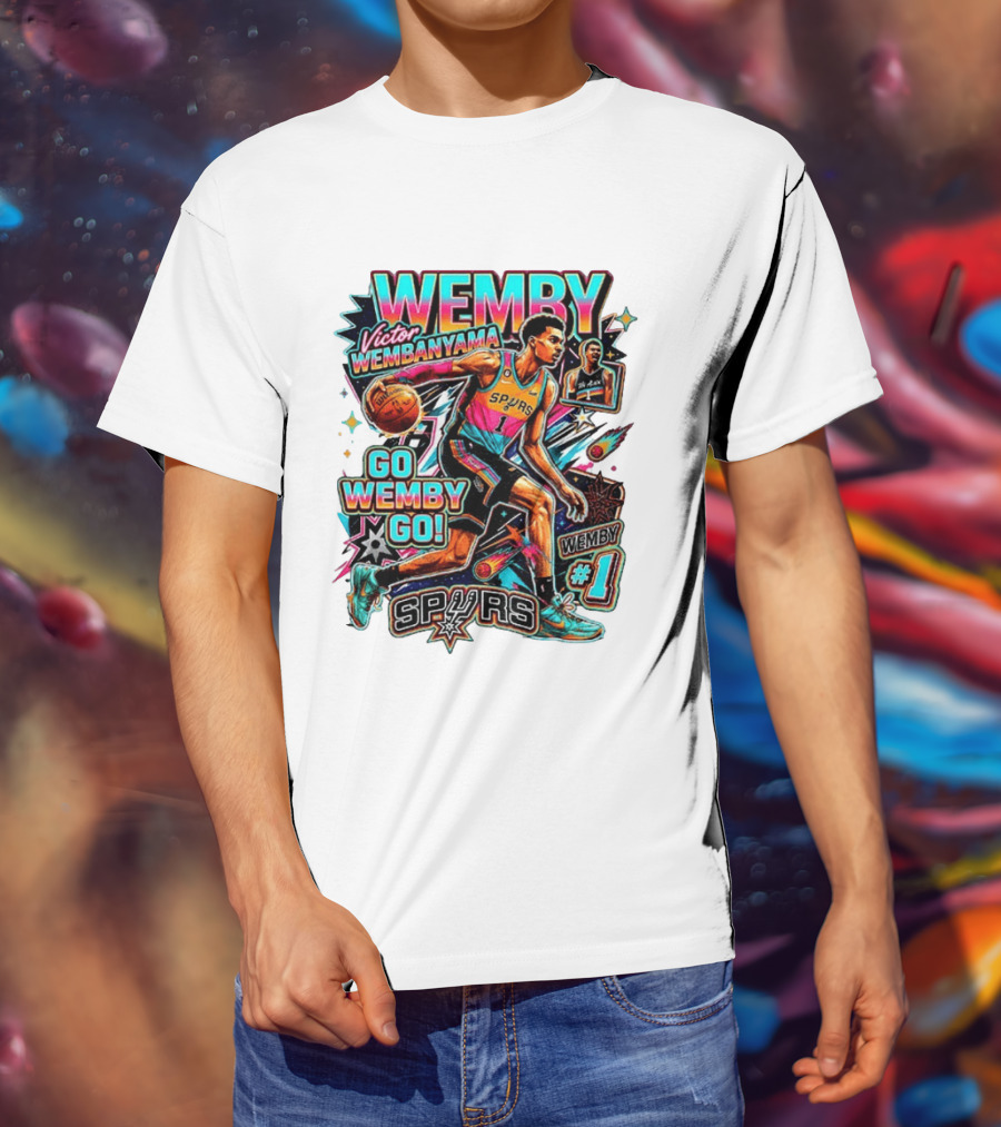 Victor Wembanyama Spurs Wemby Number 1 Go Wemby Go Basketball 2026 T-Shirt
