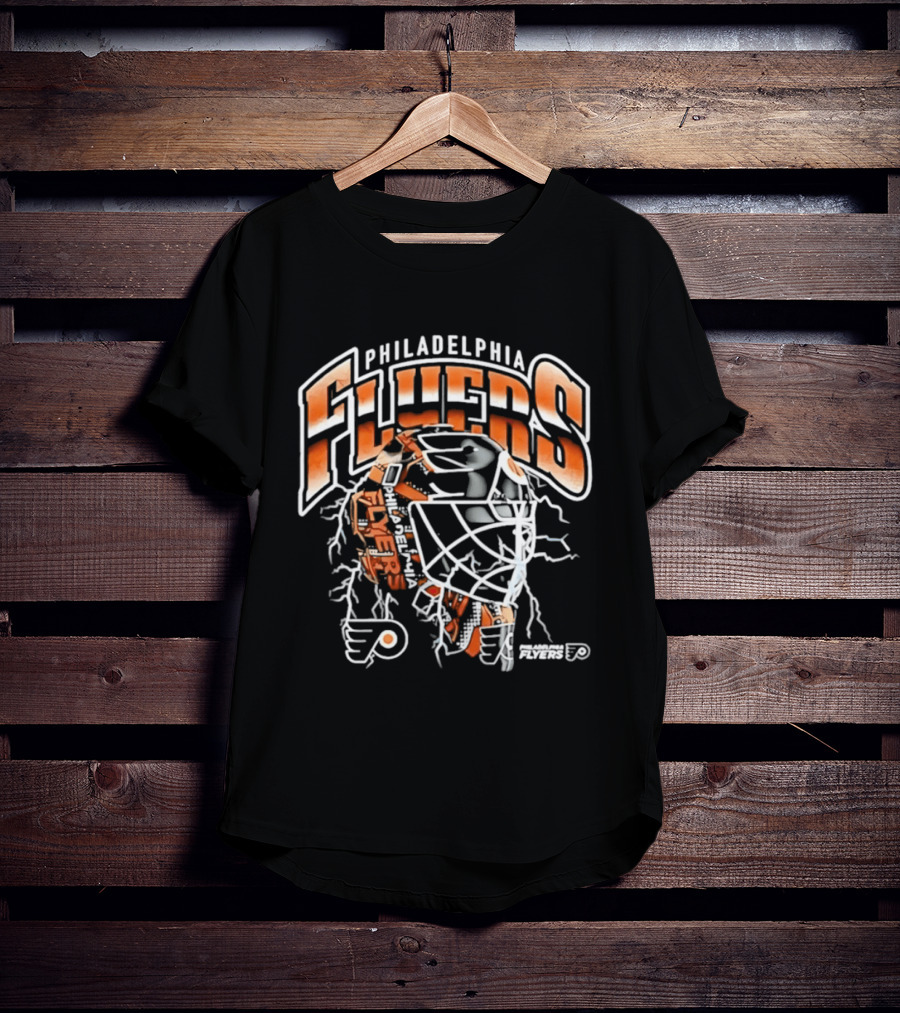Philadelphia Flyers Crease Lightning Hockey Mask T-Shirt
