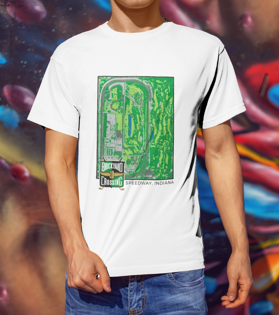 Brickyard Crossing Speedway Indiana Map Instant T-Shirt
