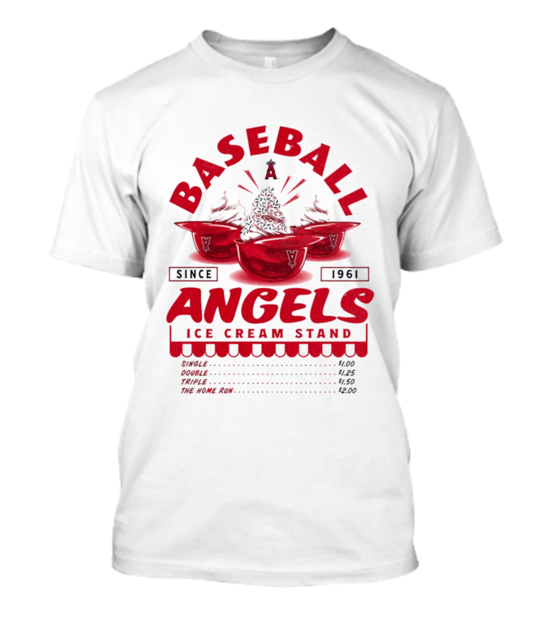 Baseball Angels Ice Cream Stand Since 1961 T-Shirt