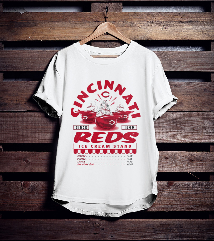 Cincinnati Reds Ice Cream Stand Since 1869 Baseball Nostalgia T-Shirt