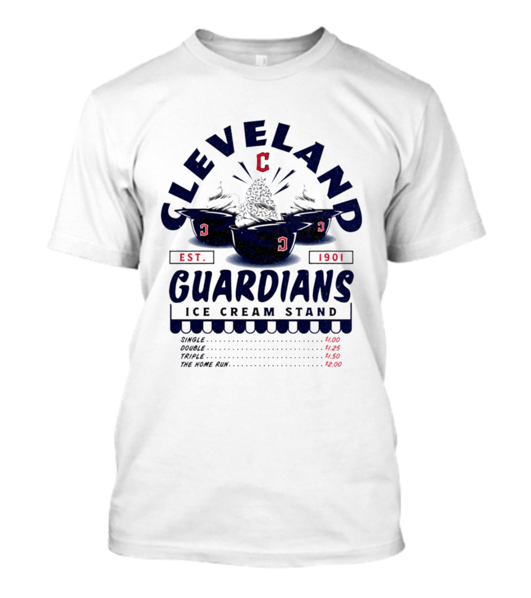 Cleveland Guardians Ice Cream Stand Est. 1901 Baseball Team Iconic Treats T-Shirt