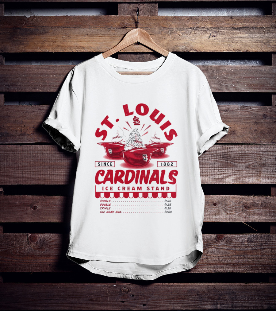 St. Louis Cardinals Ice Cream Stand Since 1882 Vintage Baseball T-Shirt