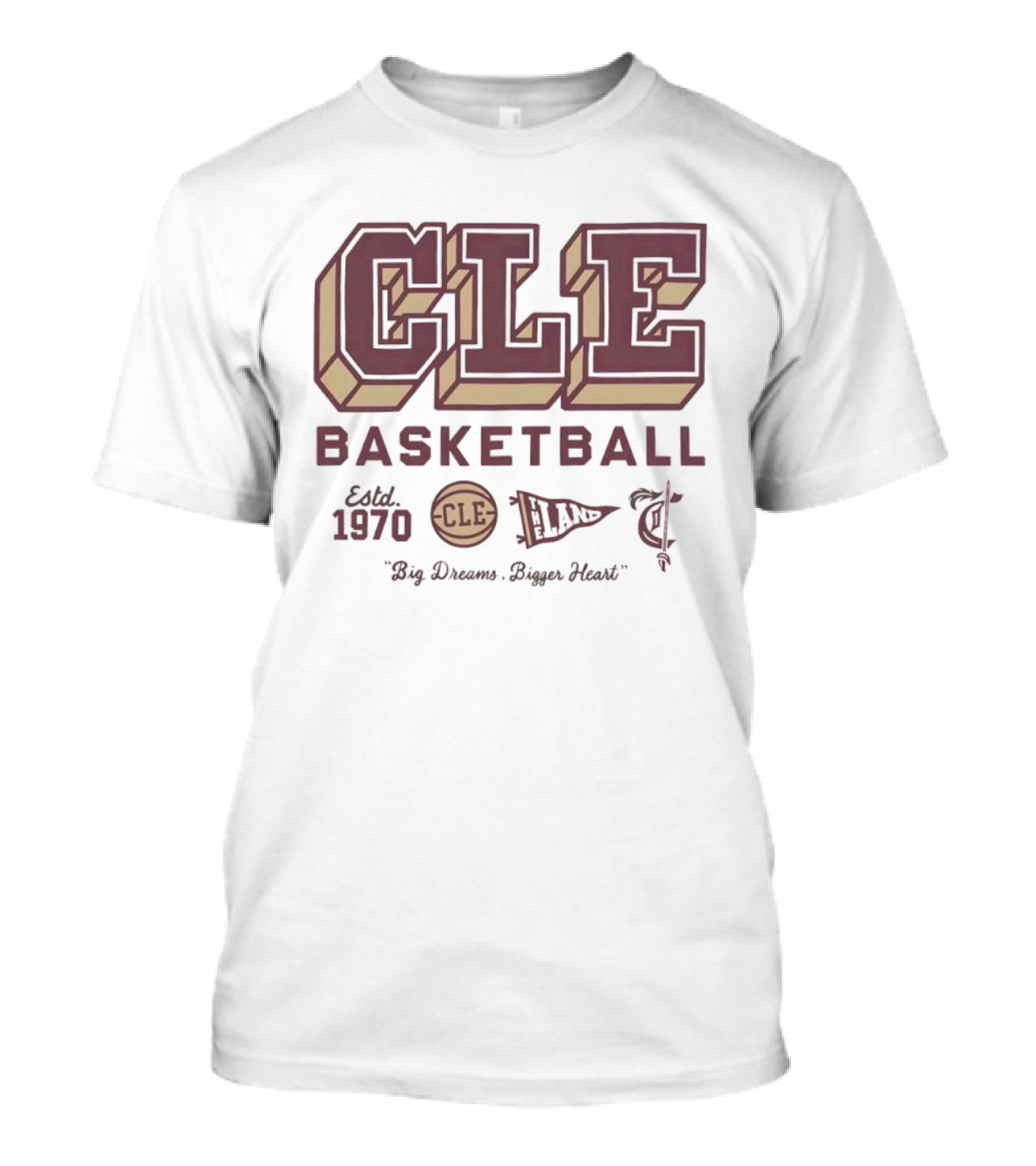 Cleveland CLE Basketball Est 1970 Big Dreams Bigger Heart T-Shirt