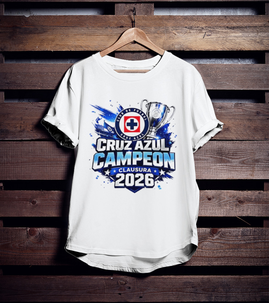 Cruz Azul Campeon Clausura 2026 Trophy Celebration T-Shirt