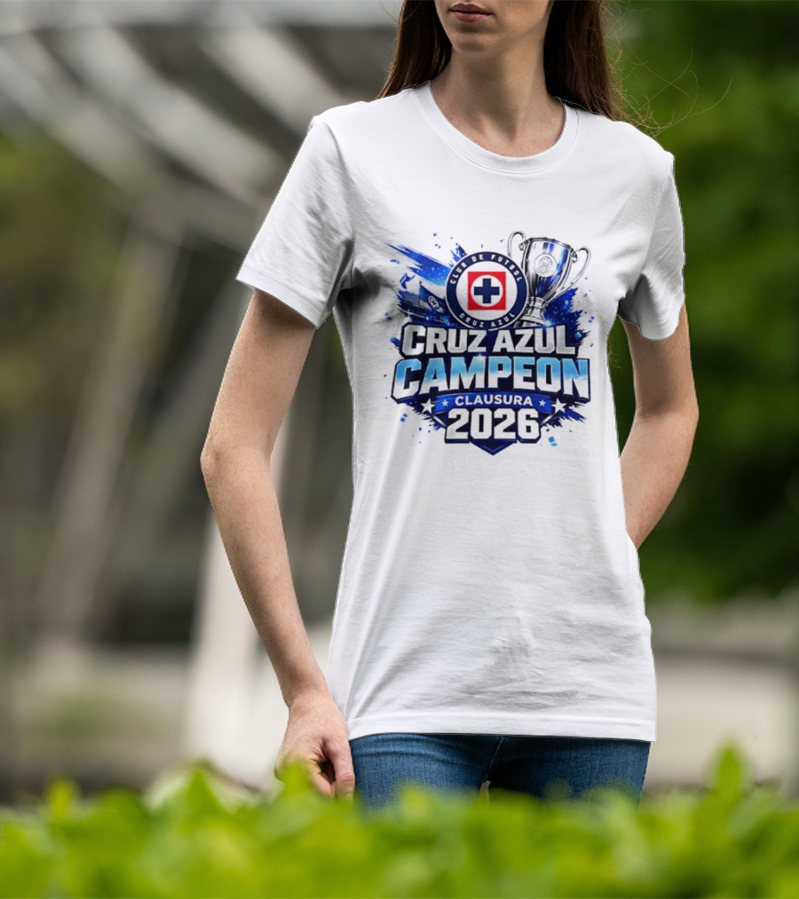 Cruz Azul Campeon Clausura 2026 Trophy Celebration T-Shirt
