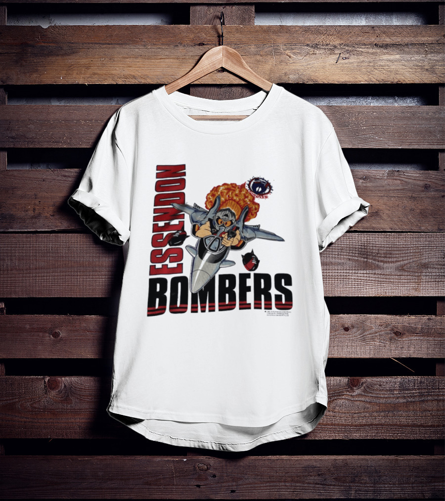 Essendon Bombers Fighter Jet Character Vintage 1992 T-Shirt