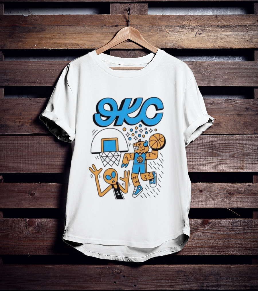 OKC Thunder Rumble Dunk Alien Basketball T-Shirt