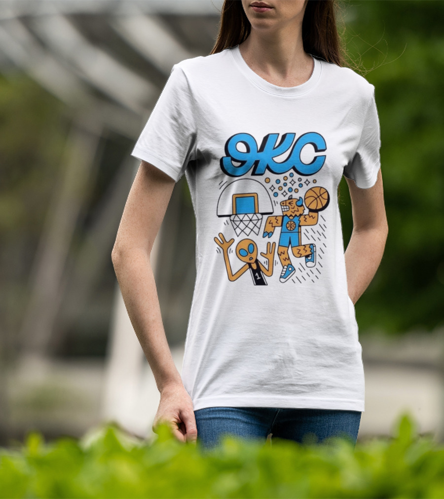 OKC Thunder Rumble Dunk Alien Basketball T-Shirt