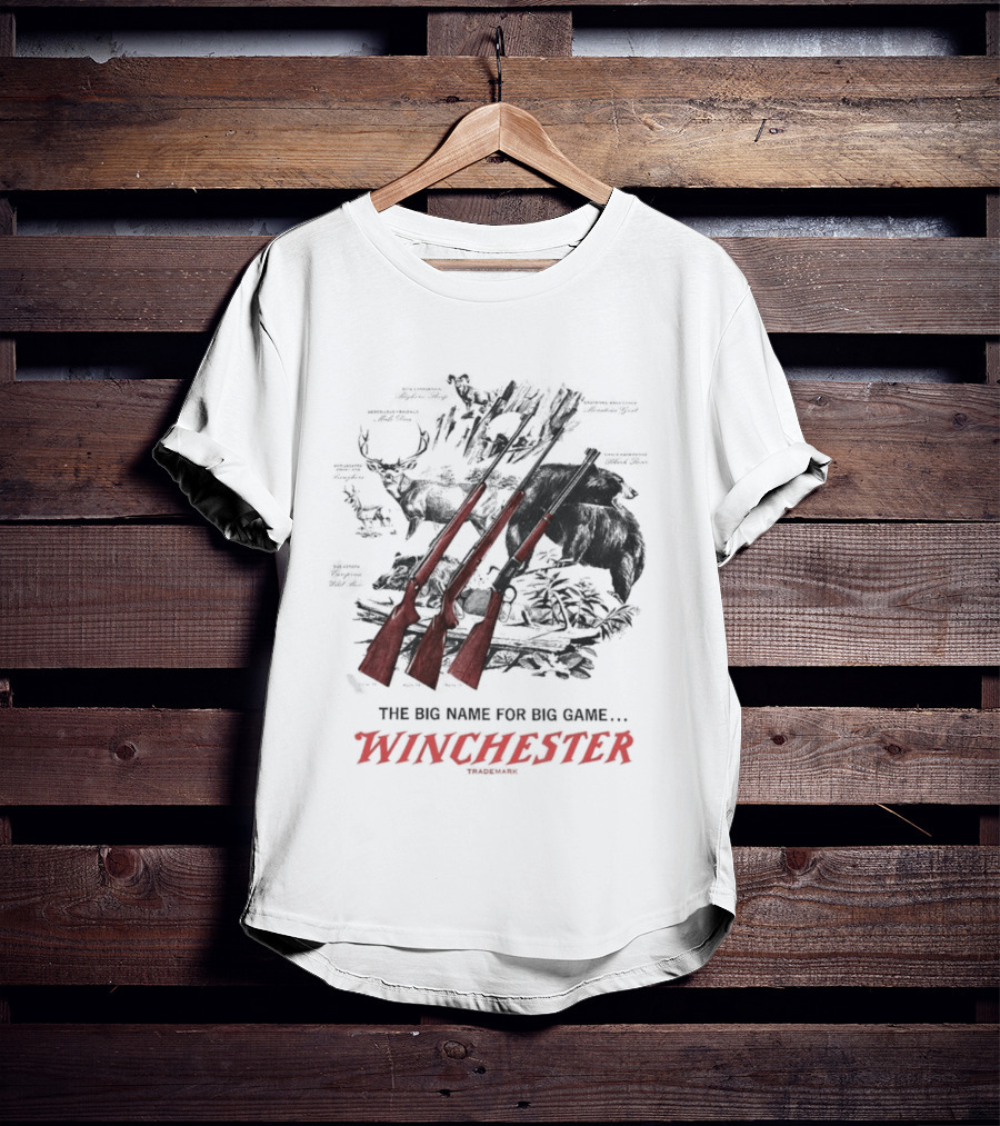 The Big Name For Big Game Winchester Heavyweight Three Rifles T-Shirt