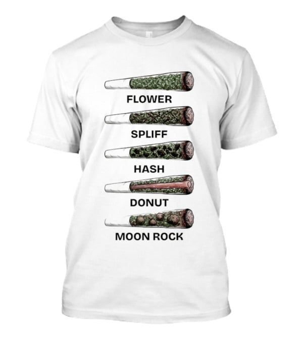 Weed Flower Spliff Hash Donut Moon Rock Smoking Styles T-Shirt