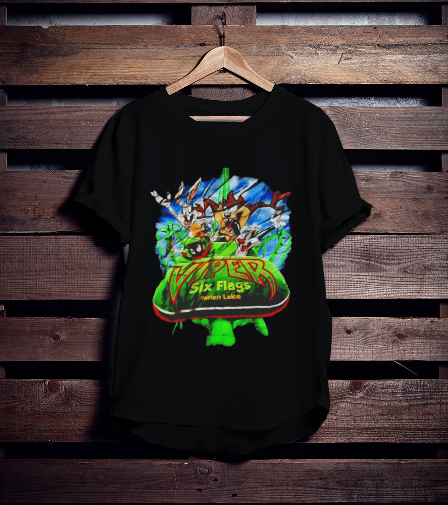 Viper Six Flags Darien Lake Looney Tunes Bugs Bunny Taz Sylvester T-Shirt